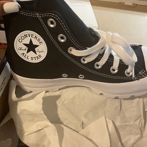 White and Black Chuck Taylor Lugged